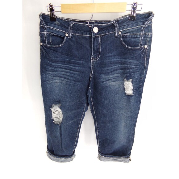 Absolutely famous women's capri jeans size 10 (32) Distressed - Picture 1 of 9